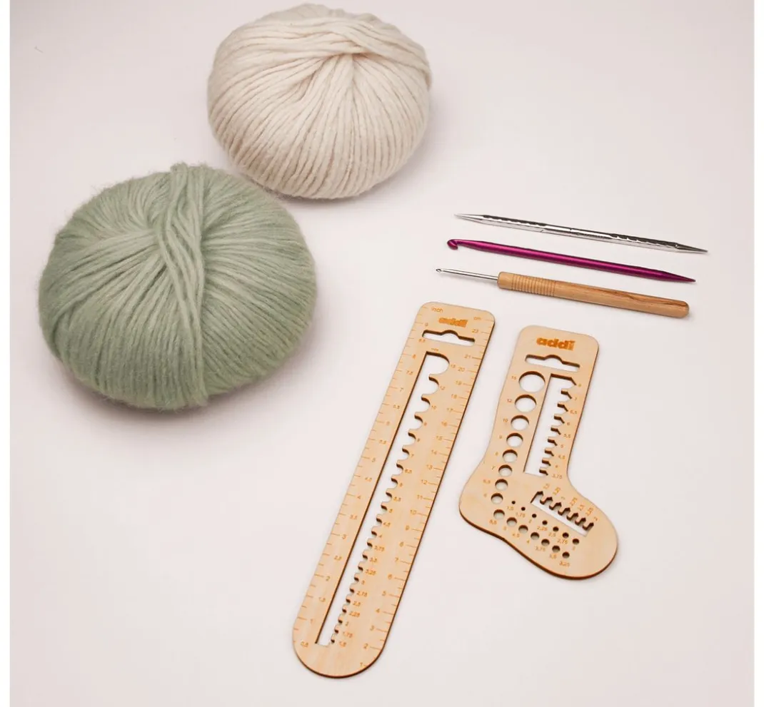 addi Strickzubehör|Stricken>Calibro Holznadelmaß Set