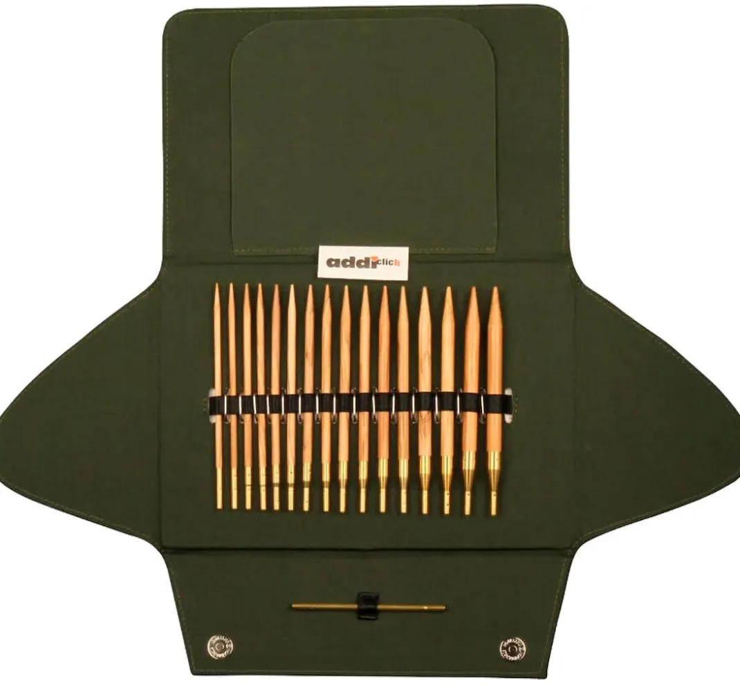 addi Strickset|Stricken>Click Etui Set Olivenholz