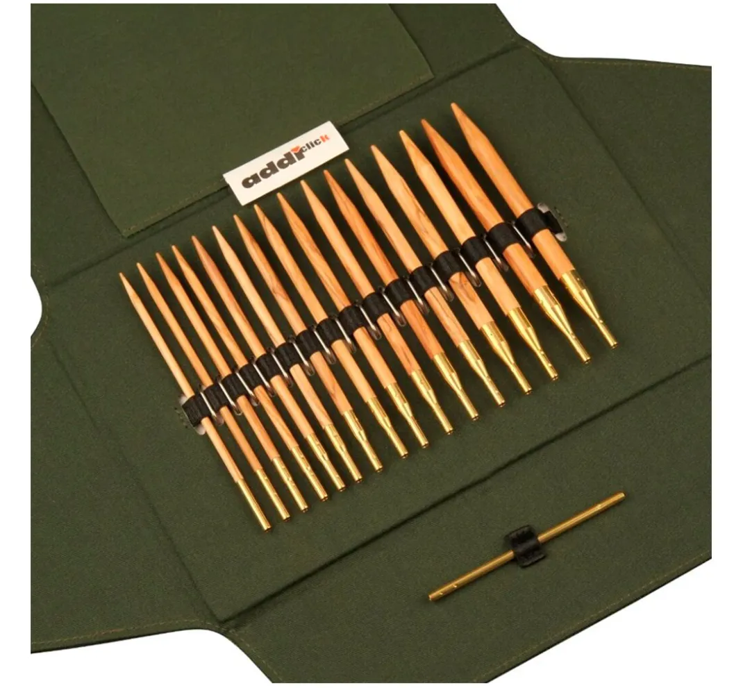 addi Strickset|Stricken>Click Etui Set Olivenholz