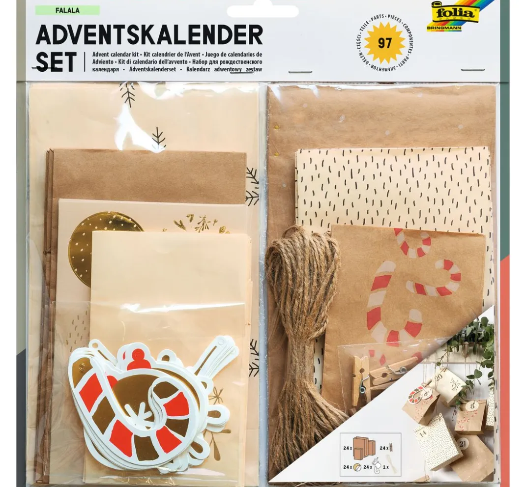 folia Adventskalender|Papier-Bastelsets>Adventskalender-Set "Falala"