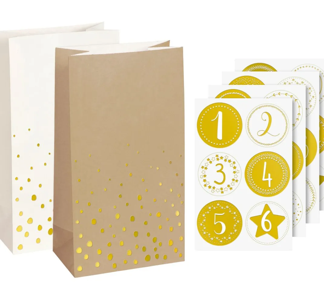 Heyda Adventskalender>Adventskalender-Set "Goldene Punkte"