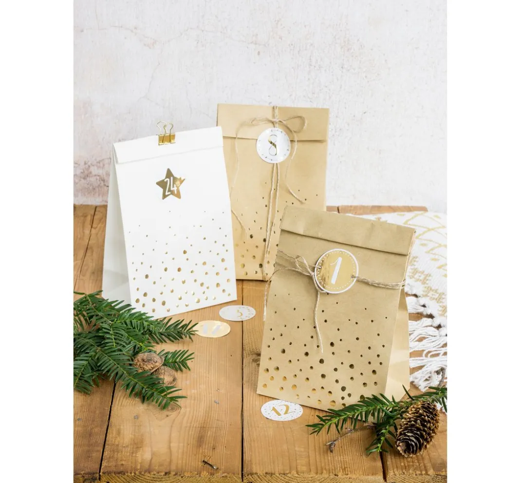 Heyda Adventskalender>Adventskalender-Set "Goldene Punkte"