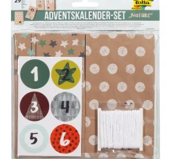 folia Tüten & Anhänger|Papier-Bastelsets>Adventskalender-Set "Nature"