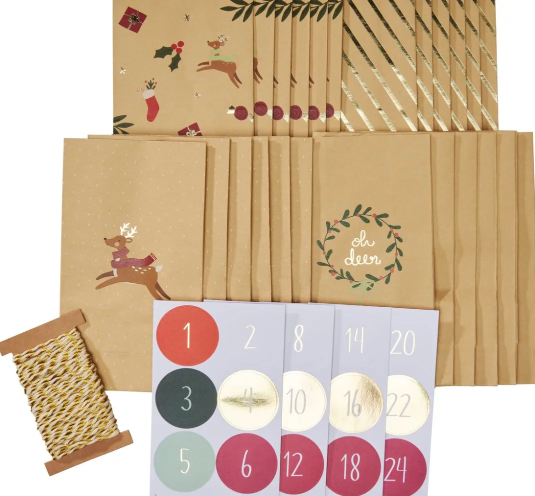 folia Tüten & Anhänger|Tüten & Anhänger>Adventskalender-Set "Oh Deer"