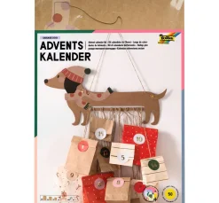 folia Adventskalender|Papier-Bastelsets>Adventskalender-Set "Weihnachtsdackel"