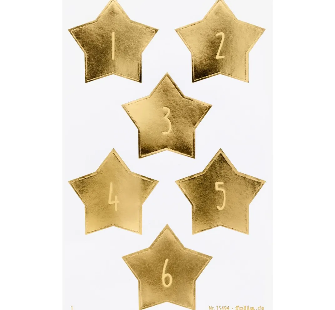 folia Sticker & Klebebänder|Kartengestaltung>Adventskalendersticker "Stars Gold"