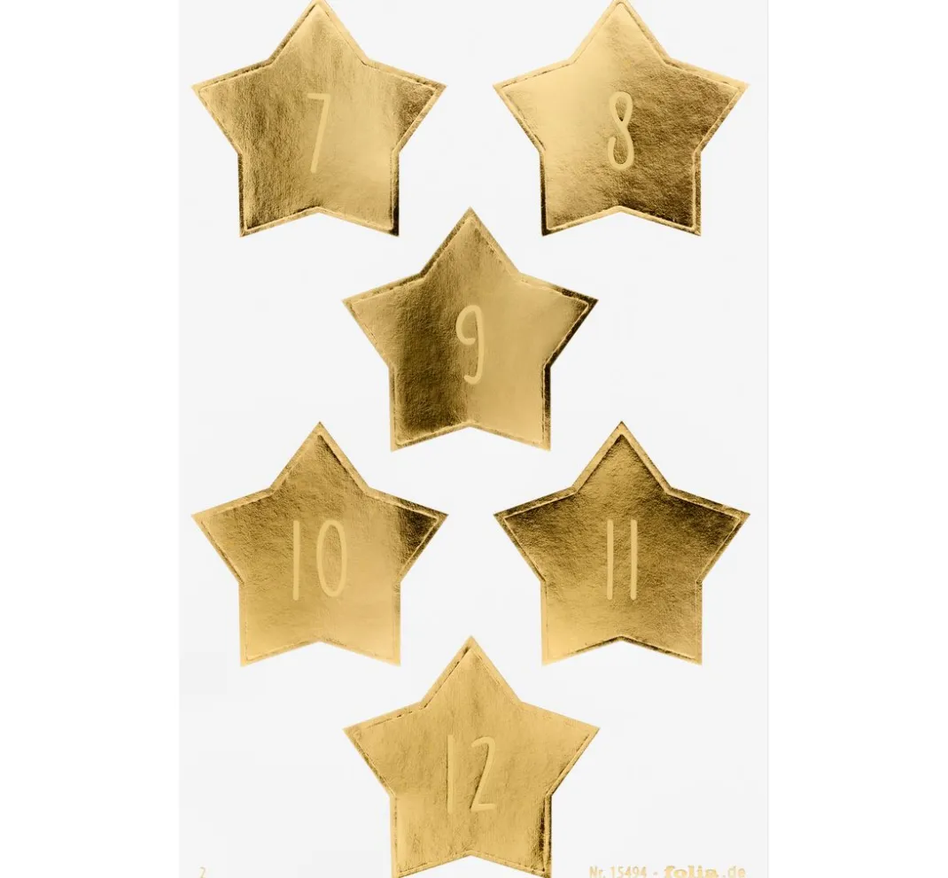folia Sticker & Klebebänder|Kartengestaltung>Adventskalendersticker "Stars Gold"
