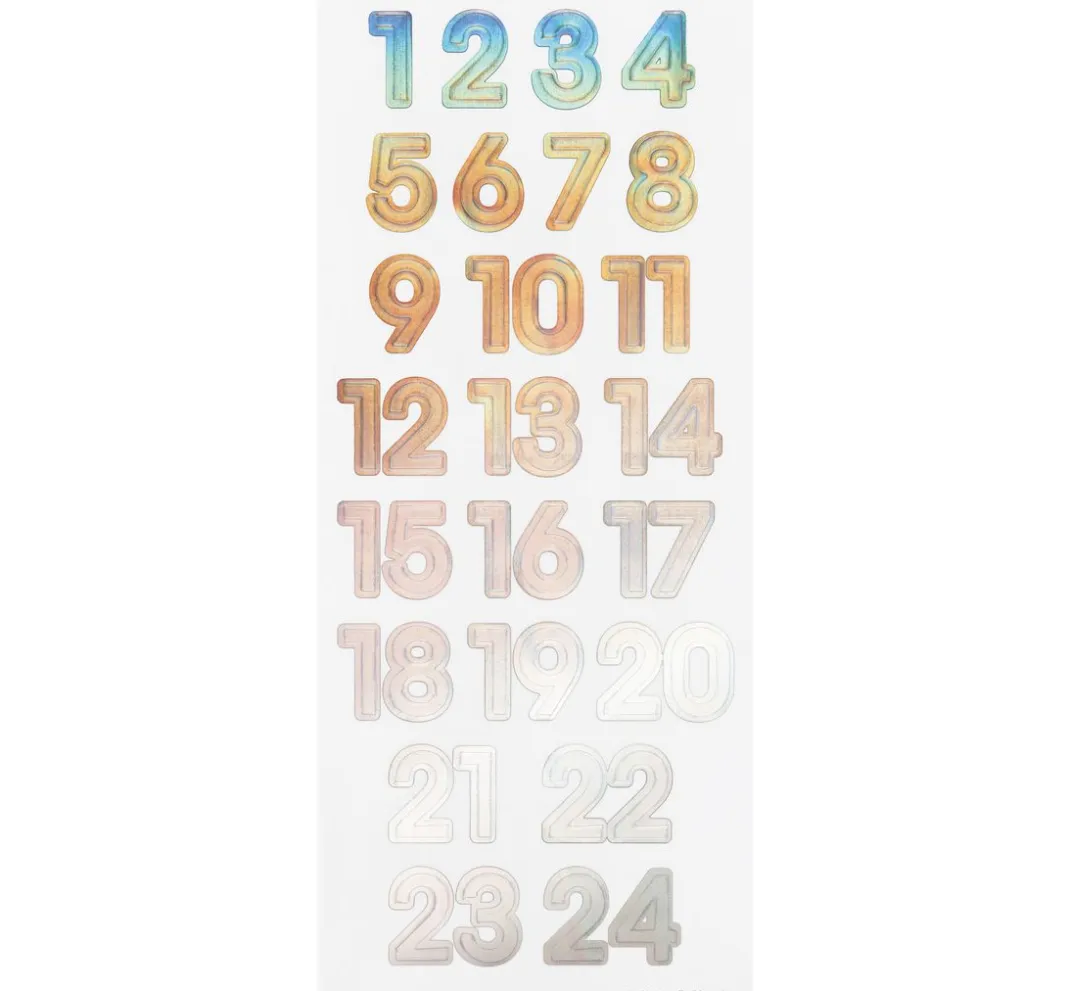 folia Sticker & Klebebänder|Kartengestaltung>Adventskalenderzahlen