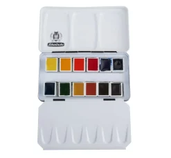 Schmincke Aquarell|Künstlerfarbe>AKADEMIE Aquarellkasten mit halben Näpfchen