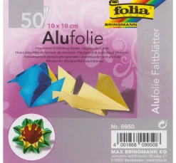 folia Falt- & Origamipapier|Alu-Bastelfolie>Alu-Faltblätter, 10 x 10 cm