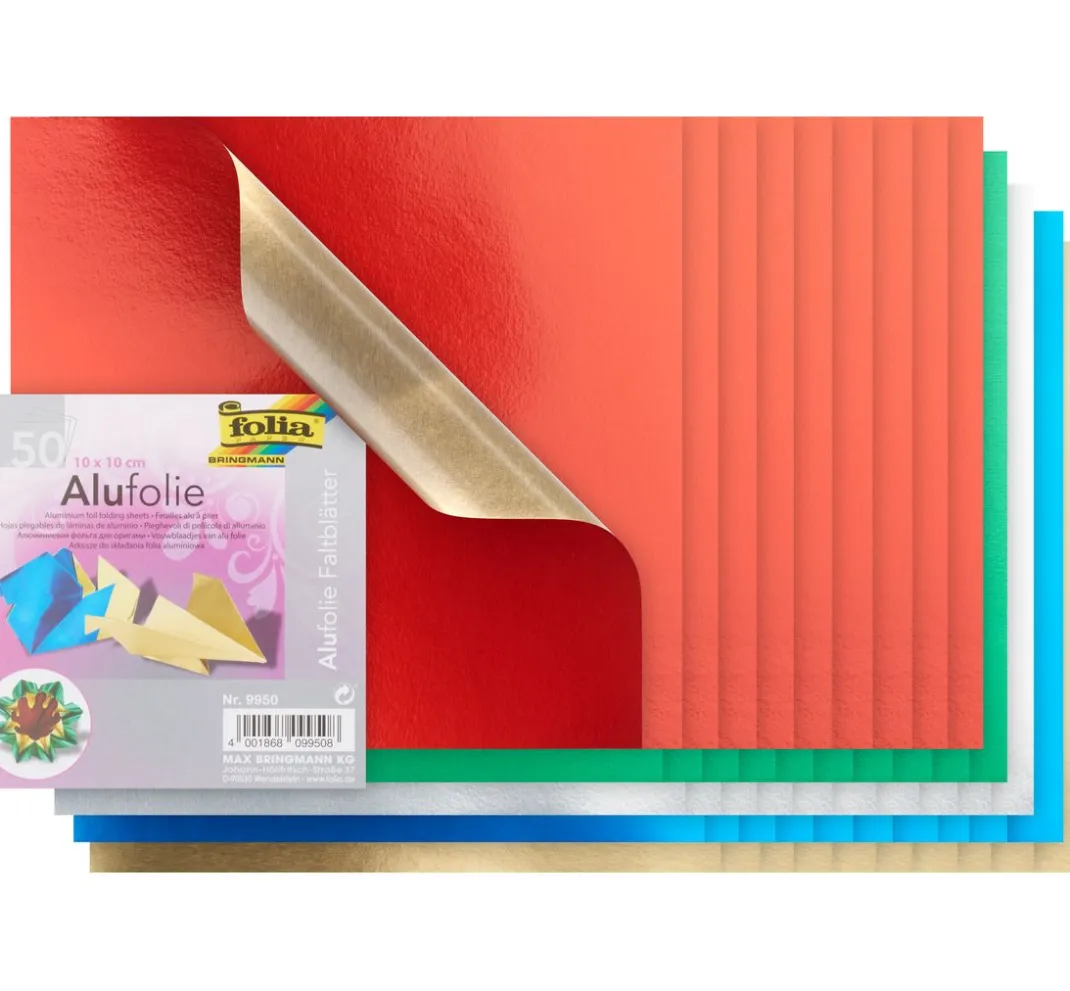 folia Alu-Bastelfolie|Metallfolie>Alu-Faltblätter, 15 x 15 cm