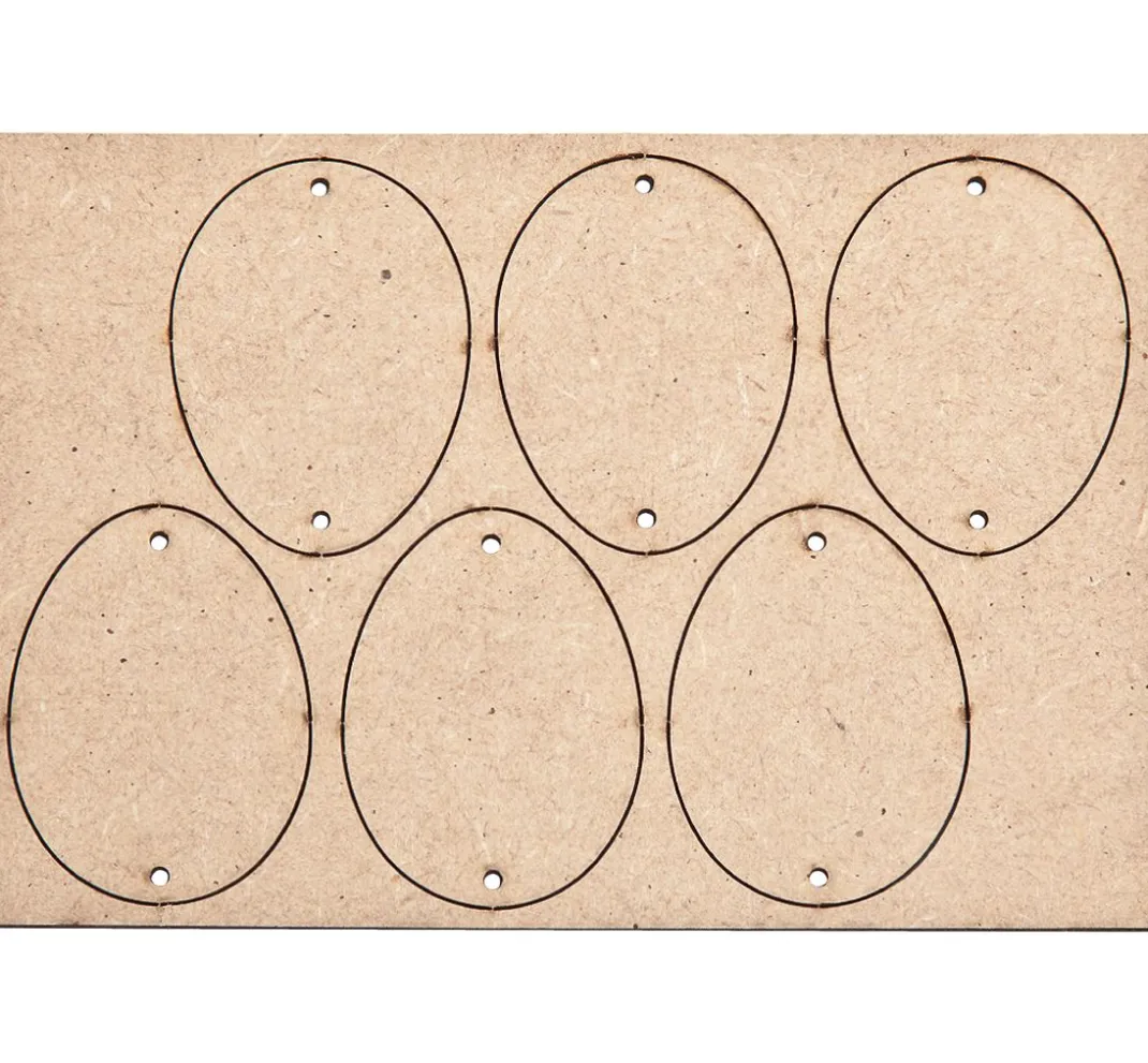 Pronty Crafts Holz, Mdf & Pappmaché|Serviettentechnik>Anhänger "Eier", 6 Stück