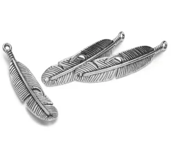 UIT Anhänger & Charms>Anhänger mit Doppelöse "Federn", 3 Stück