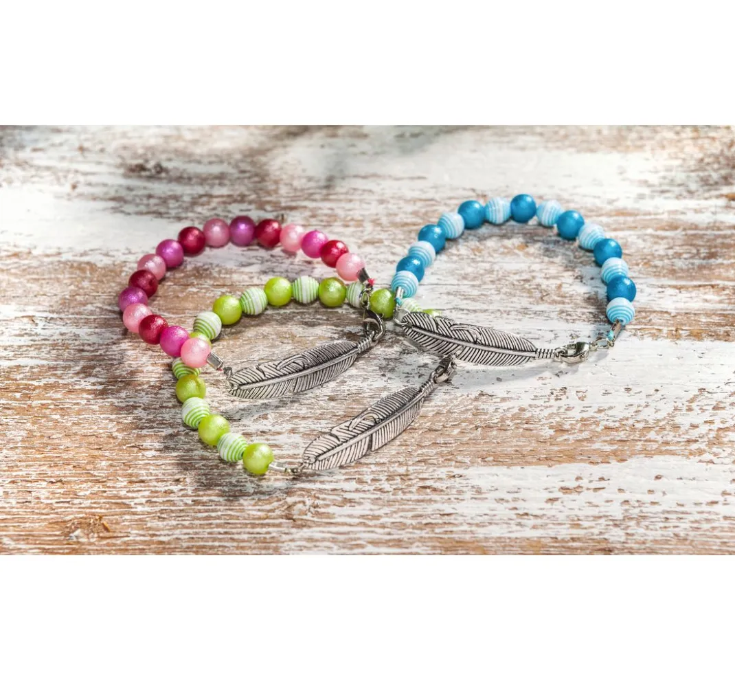 UIT Anhänger & Charms>Anhänger mit Doppelöse "Federn", 3 Stück