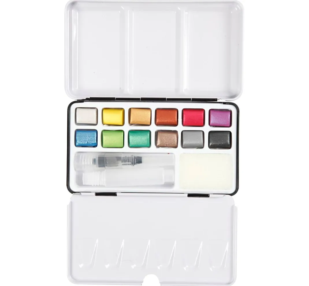 creativ company Aquarell|Künstlerfarbe>Aquarellfarbkasten Metallic