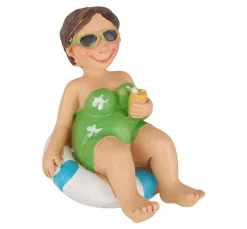 HobbyFun Dekofiguren & -Objekte>Bade-Urlauberin im Schwimmreif