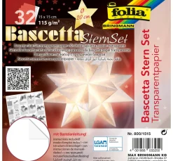 folia Papier-Bastelsets>Bascetta-Stern Set "Transparentpapier", Weiß