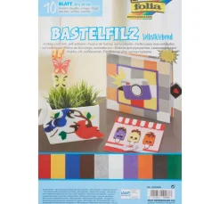 Kinder folia Filz|Bastelfilz>Bastelfilz selbstklebend, 20x29cm, 10 Blatt
