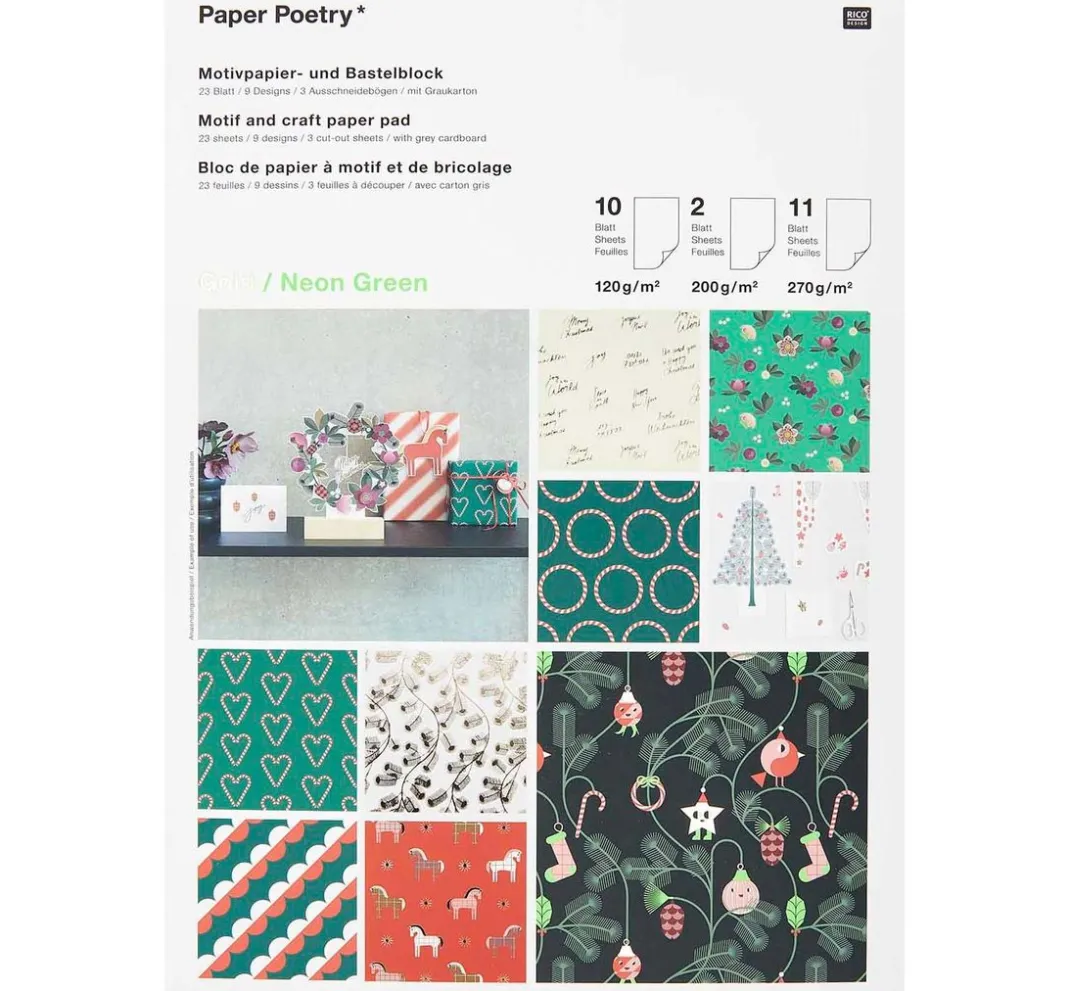 Rico Design Farb- & Motivblöcke>Bastelpapier-Block "Christmas Rocks!"