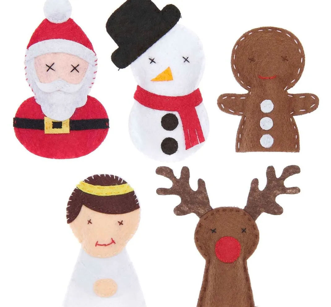 Kinder Rico Design Kuschel- & Wärmetiere|Handarbeit-Sets>Bastelset Fingerpuppen "Weihnachten"