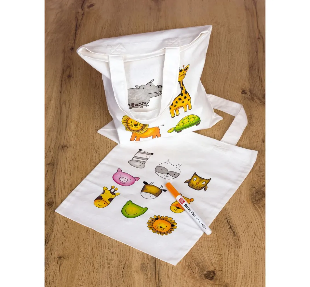 Kinder KNORR prandell Malsets|Textil-Design>Bastelset Kindertaschen "Animals & Zoo"