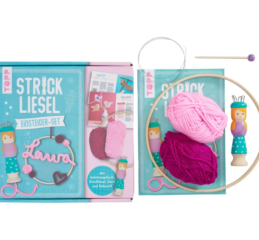 Kinder Topp Handarbeit-Sets|Strickset>Bastelset "Meine erste Strickliesel"