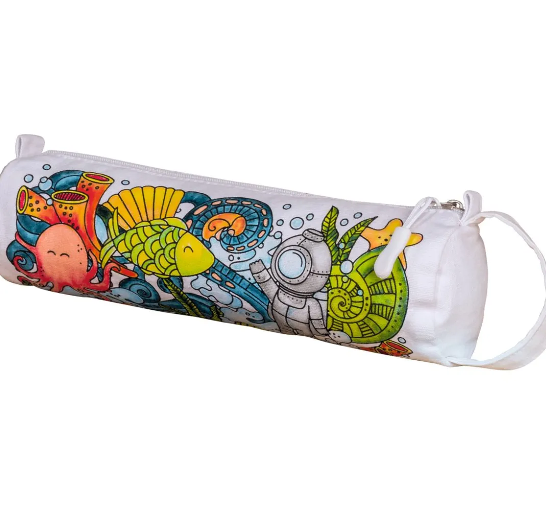 Kinder KNORR prandell Malsets|Textil-Design>Bastelset Sportbeutel und Schlampermäppchen "Seaworld"
