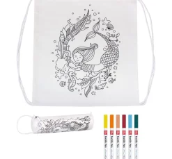 Kinder KNORR prandell Malsets|Textil-Design>Bastelset Sportbeutel und Schlampermäppchen "Mermaid"