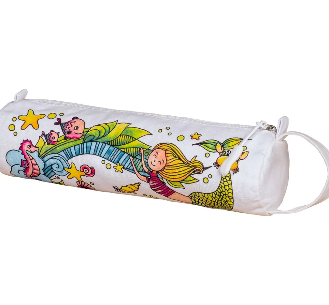 Kinder KNORR prandell Malsets|Textil-Design>Bastelset Sportbeutel und Schlampermäppchen "Mermaid"