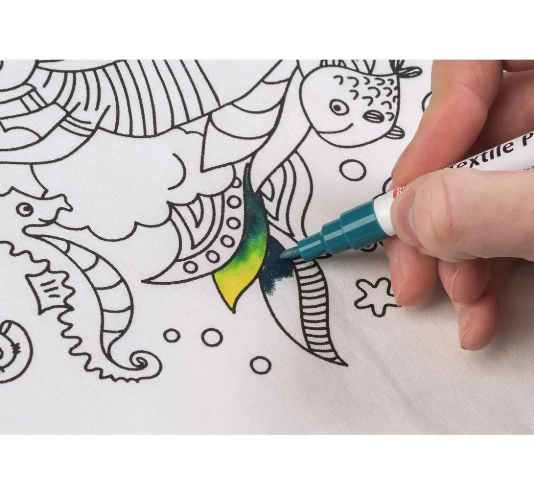 Kinder KNORR prandell Malsets|Textil-Design>Bastelset Sportbeutel und Schlampermäppchen "Mermaid"