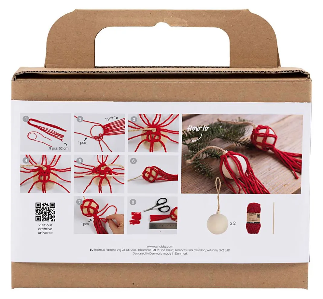 creativ company Makramee Diy Set>Bastelset Weihnachtskugeln "Makramee"