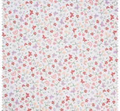 VBS Marktplatz Stoff Meterware|Baumwollstoff>Baumwoll-Stoff "Blumen, Regenbogen und Schmetterlinge"