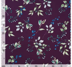 Gütermann creativ Patchwork|Stoff Meterware>Baumwoll-Stoff "Brilliant" Zweige-Aubergine