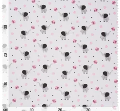 Kinder Globaltex Kinderstoffe|Stoff Meterware>Baumwoll-Stoff "Elefant Lilo"