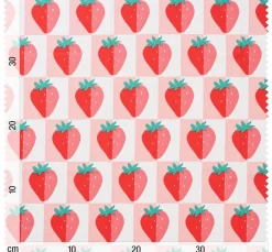 Kinder VBS Marktplatz Kinderstoffe|Baumwollstoff>Baumwoll-Stoff "Erdbeeren"