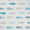 Globaltex Beschichteter Stoff|Stoff Meterware>Baumwoll-Stoff "Fische", Acryl beschichtet