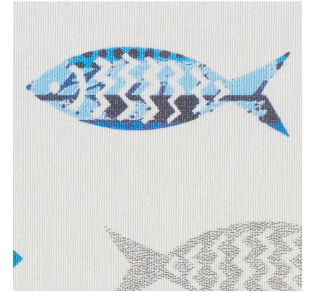 Globaltex Beschichteter Stoff|Stoff Meterware>Baumwoll-Stoff "Fische", Acryl beschichtet