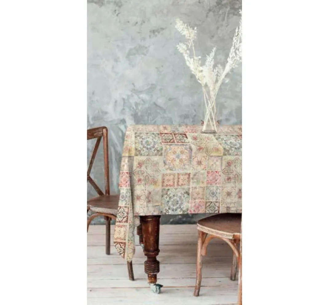 Globaltex Beschichteter Stoff|Stoff Meterware>Baumwoll-Stoff "Fliesen", Acryl beschichtet