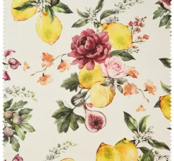 Globaltex Stoff Meterware|Baumwollstoff>Baumwoll-Stoff "Lemon and Roses"