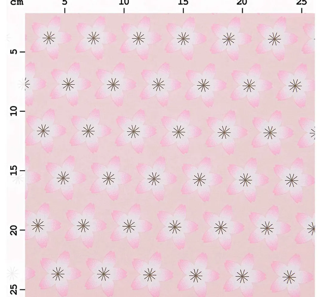 Rico Design Stoff Meterware|Baumwollstoff>Baumwoll-Stoff Popeline "Sakura Blüten Rosé"