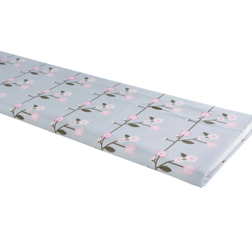 Rico Design Stoff Meterware|Baumwollstoff>Baumwoll-Stoff Popeline "Sakura Zweige Smoke Blue"