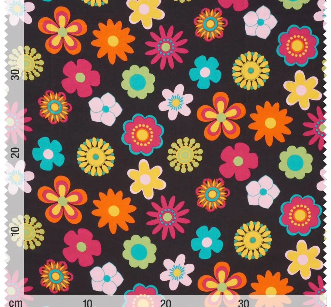 VBS Marktplatz Stoff Meterware|Baumwollstoff>Baumwoll-Stoff "Retro Flower"