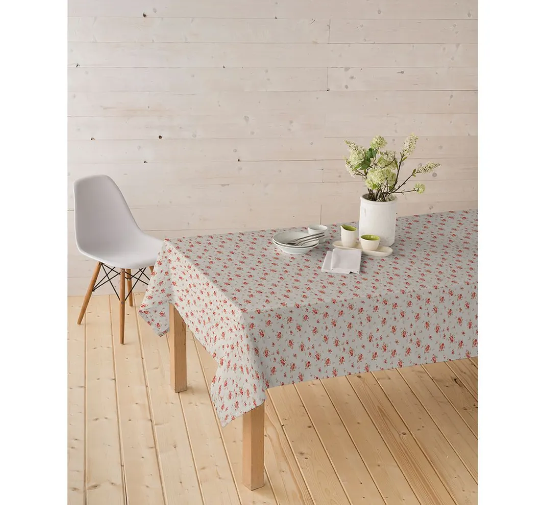 Globaltex Beschichteter Stoff|Stoff Meterware>Baumwoll-Stoff "Rosen", Acryl beschichtet