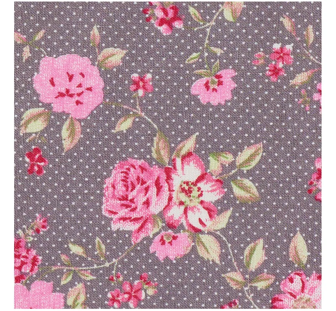 Westfalenstoffe Patchworkstoffe|Stoff Meterware>Baumwoll-Stoff "Rosenborg" Rosé/Taupe