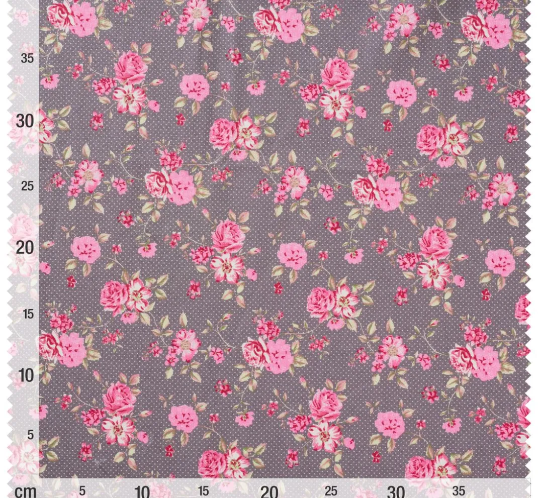 Westfalenstoffe Patchworkstoffe|Stoff Meterware>Baumwoll-Stoff "Rosenborg" Rosé/Taupe