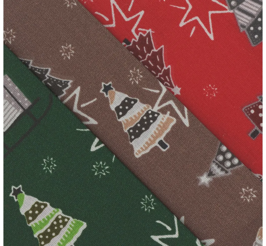 VBS Marktplatz Stoff Meterware|Weihnachtsstoffe>Baumwoll-Stoff "Tannen, Sterne und Geschenke"