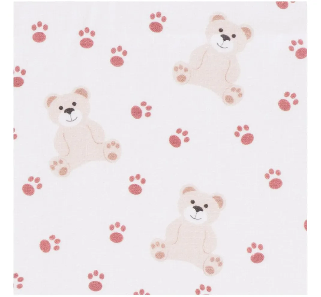 Globaltex Stoff Meterware|Baumwollstoff>Baumwoll-Stoff "Teddy und Tatzen"