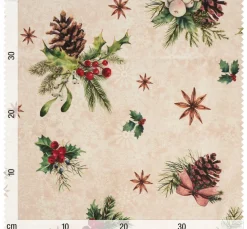 Globaltex Stoff Meterware|Weihnachtsstoffe>Baumwoll-Stoff "Xmas", Acryl beschichtet