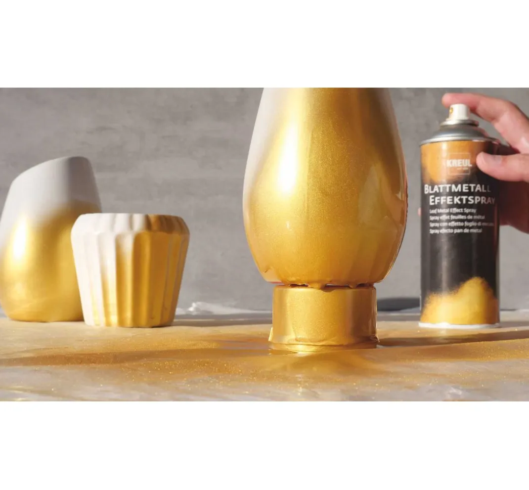 Kreul Kreative Vergolden|Sprühfarbe>Blattmetall Effect-Spray, 400 ml, Gold