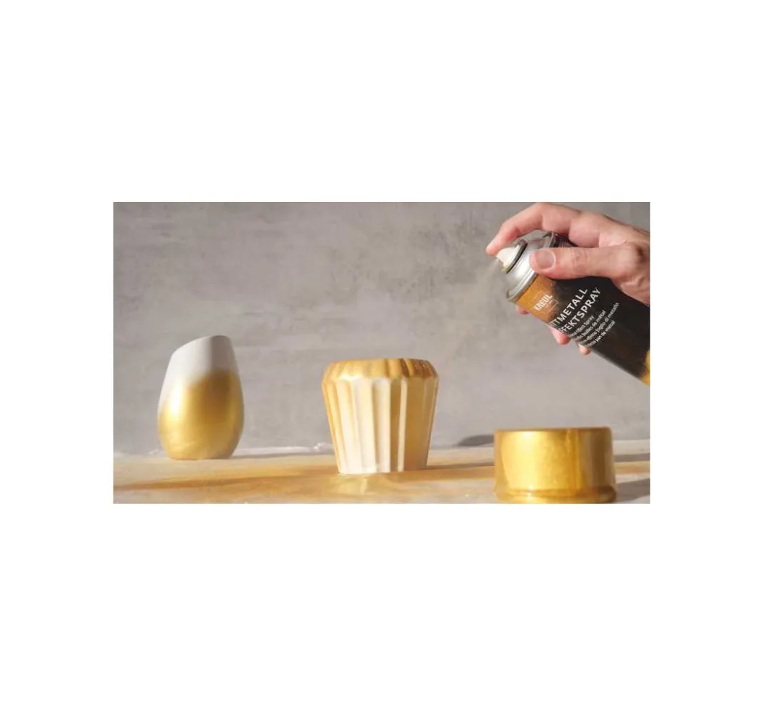 Kreul Kreative Vergolden|Sprühfarbe>Blattmetall Effect-Spray, 400 ml, Gold